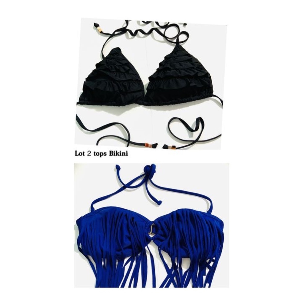 💙🖤H&M + Roxy Bikini tops - Set of 2 Black and Blue🖤💙